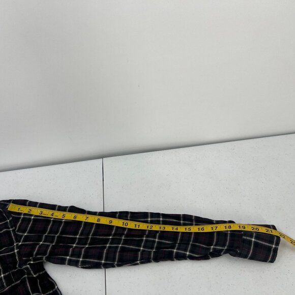 Rag & Bone XS Black Plaid Button Down Tunic Shirt Long Sleeve Layering Designer - Picture 7 of 9